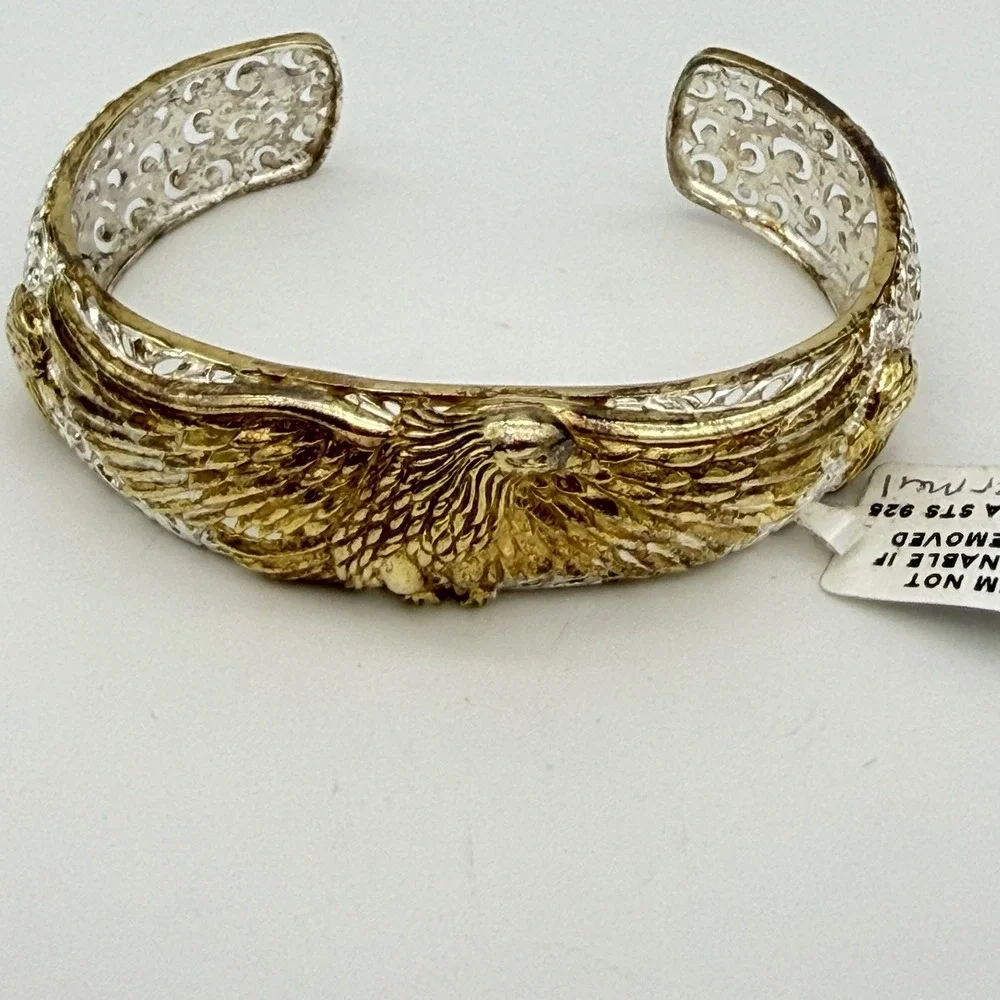 Bali Legacy Sterling Silver Eagle Cuff Bracelet 22K Gold‎ Vermeil